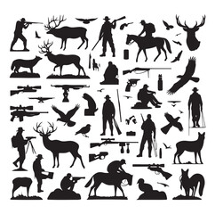 Hunting Man vector Silhouette illustration