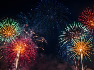 Obraz premium beautiful fireworks background. elegant background