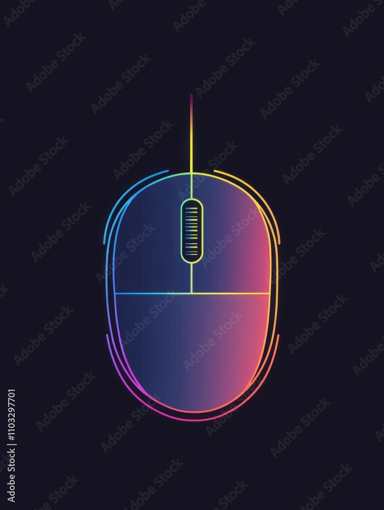 Poster mouse multi color style icon. simple thin line, outline of internet things icons for ui and ux, webs