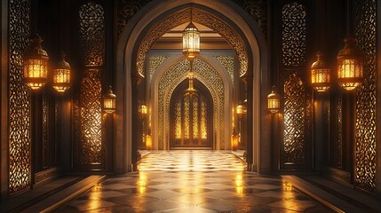Elegant Ramadan Lanterns and Islamic Architecture Patterns for Festive Celebrations