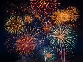 Obraz premium beautiful fireworks background. elegant background