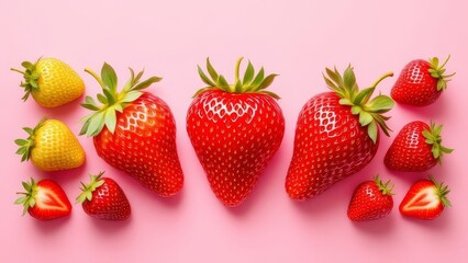 Juicy strawberries, beautifully illustrated.  A fresh and appetizing design.