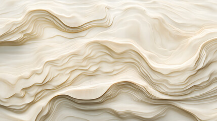 Fototapeta premium Abstract background with flowing, creamy white and beige wave patterns. Smooth, layered texture evokes calmness and elegance. Perfect for modern designs.