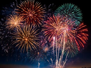 Obraz premium beautiful fireworks background. elegant background