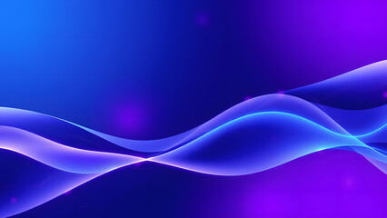 Fototapeta premium A modern abstract background with smooth, flowing wave patterns, featuring a gradient that transitions seamlessly from deep blue to vibrant purple