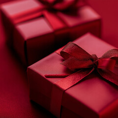 Red Christmas gift boxes for a festive celebration
