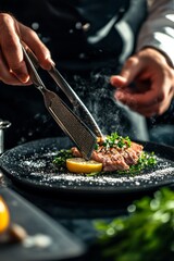 Obraz premium Chef's Culinary Masterpiece: Exquisite Dish