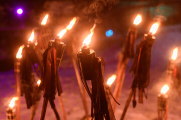 Torch wih flame.
