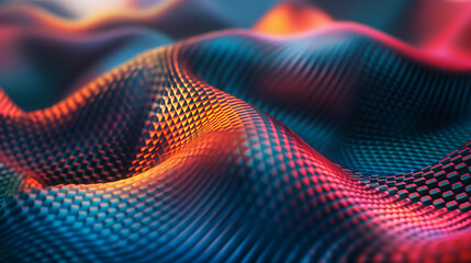 Fototapeta premium Textured abstract fabric waves creating a colorful visual pattern in a vibrant setting