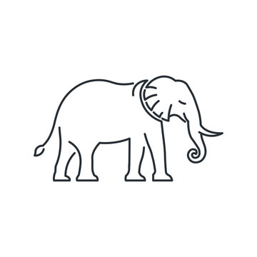recommend clip art: Elephant line icon. Simple vector illustration	