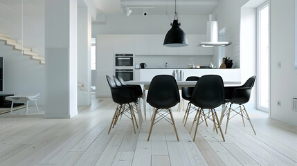Modern style interior design 3d illustration