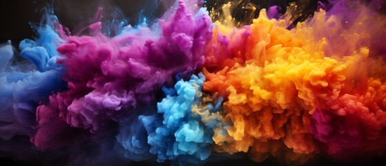 Fototapeta premium Vibrant Explosion of Colorful Powder in Photorealistic Style