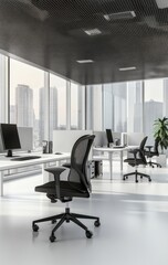 Modern Office Interior with City View
