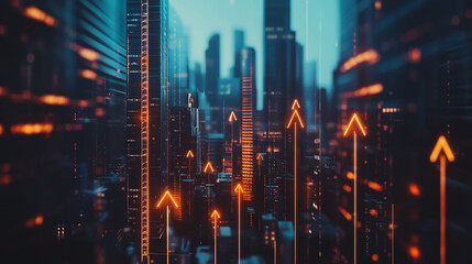 Fototapeta premium Smart digital city with connection cyber security network reciprocity over the cityscape . future smart wireless digital city and social media networking systems that connects people within the city