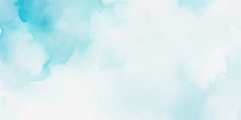 abstract watercolor background illustration. Light blue with watercolor Soft cloud in the sky background. abstract blue sky with clouds background.
