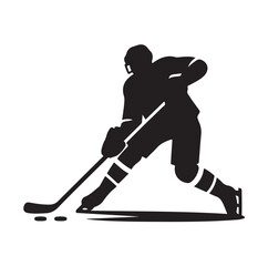 Fototapeta premium ice hockey player silhouette vector illustration