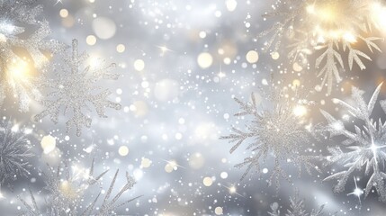 Silver Snowflake Winter Background