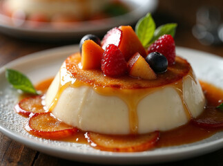 Rosewater Panna Cotta Tatin