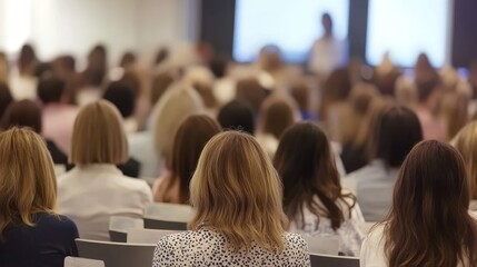 Obraz premium Audience at a conference listening to a speaker.