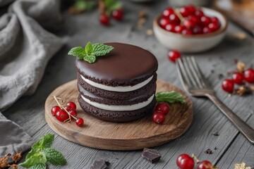 chocolate cake with berries