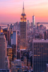 Fototapeta premium New York City Skyline at Sunset