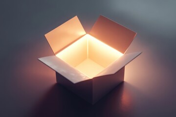 A box with a light shining through it