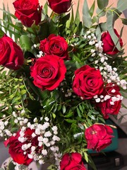 bouquet of red roses