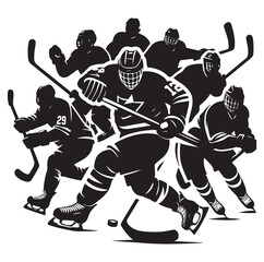ice hockey player silhouette vector illustration
