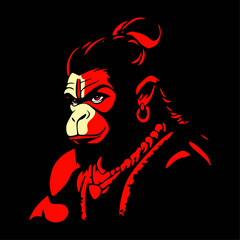 hanuman ji hindu god vector 