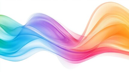 Vibrant abstract rainbow wave background featuring flowing blue, pink, yellow, orange, and purple gradient colors