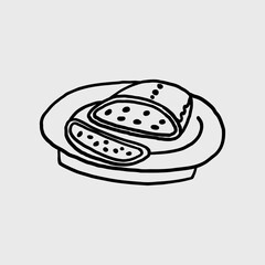 Hand Drawn Stollen on Plate
