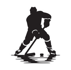 Fototapeta premium ice hockey player silhouette vector illustration