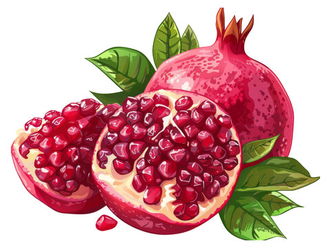 Fresh Pomegranate with Juicy Red Seeds