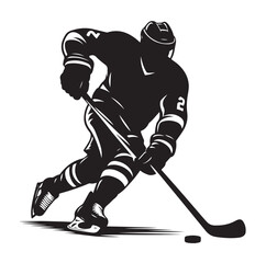 ice hockey player silhouette vector illustration
