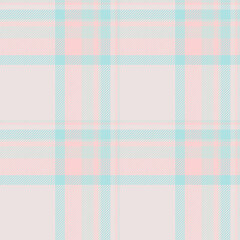 Punk fabric background check, color textile texture vector. Celtic tartan plaid pattern seamless in white and light colors.