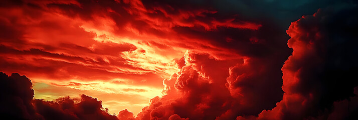cloudy red sky