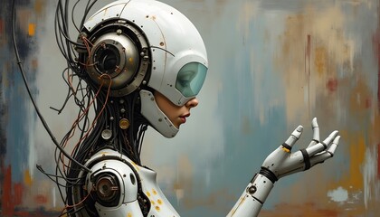 Futuristic Robot Woman  AI  Cyborg  Android  Digital Art