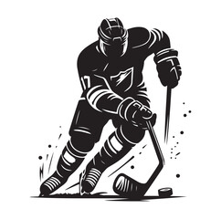 ice hockey player silhouette vector illustration