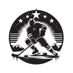 Fototapeta premium ice hockey player silhouette vector illustration