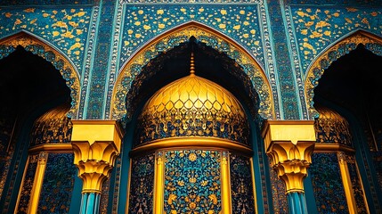 Obraz premium Vibrant Islamic Geometric Patterns & Lanterns for Ramadan and Cultural Celebrations