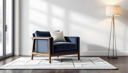 Modern living room with armchair