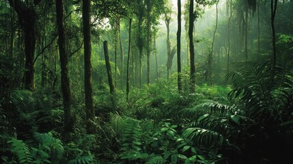 Obraz premium Lush Rainforest: Tranquil Green Paradise