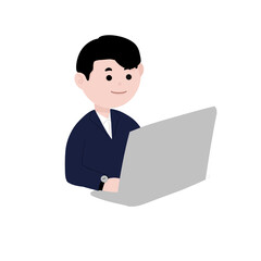 young man with laptop