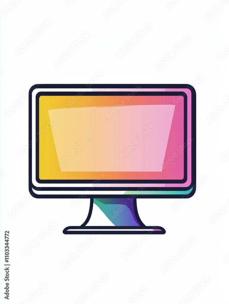 Poster monitor pc multi color style icon. simple thin line, outline of internet things icons for ui and ux,