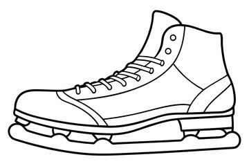 Ice Skate Vector Icon, Ice skate line art vector illustration