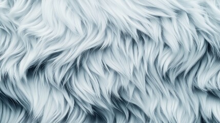 Obraz premium Close-up of light gray fluffy fur with wavy texture featuring long soft fibers in a seamless pattern.