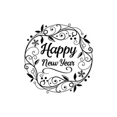 Happy New Year Abstract typography design for T Shirt, Holiday greeting card. new year vector illustration 