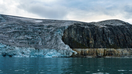 Svalbard. Glacier in Alkefjellet 