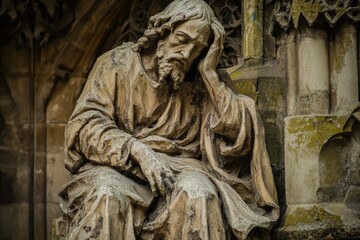 Agony In The Garden. Basilica of Graz with Sculpture of Jesus Christ