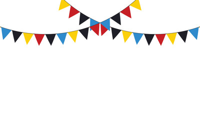 Colorful paper bunting party flags isolated on white background  design Template, . Vector illustration . EPS 10